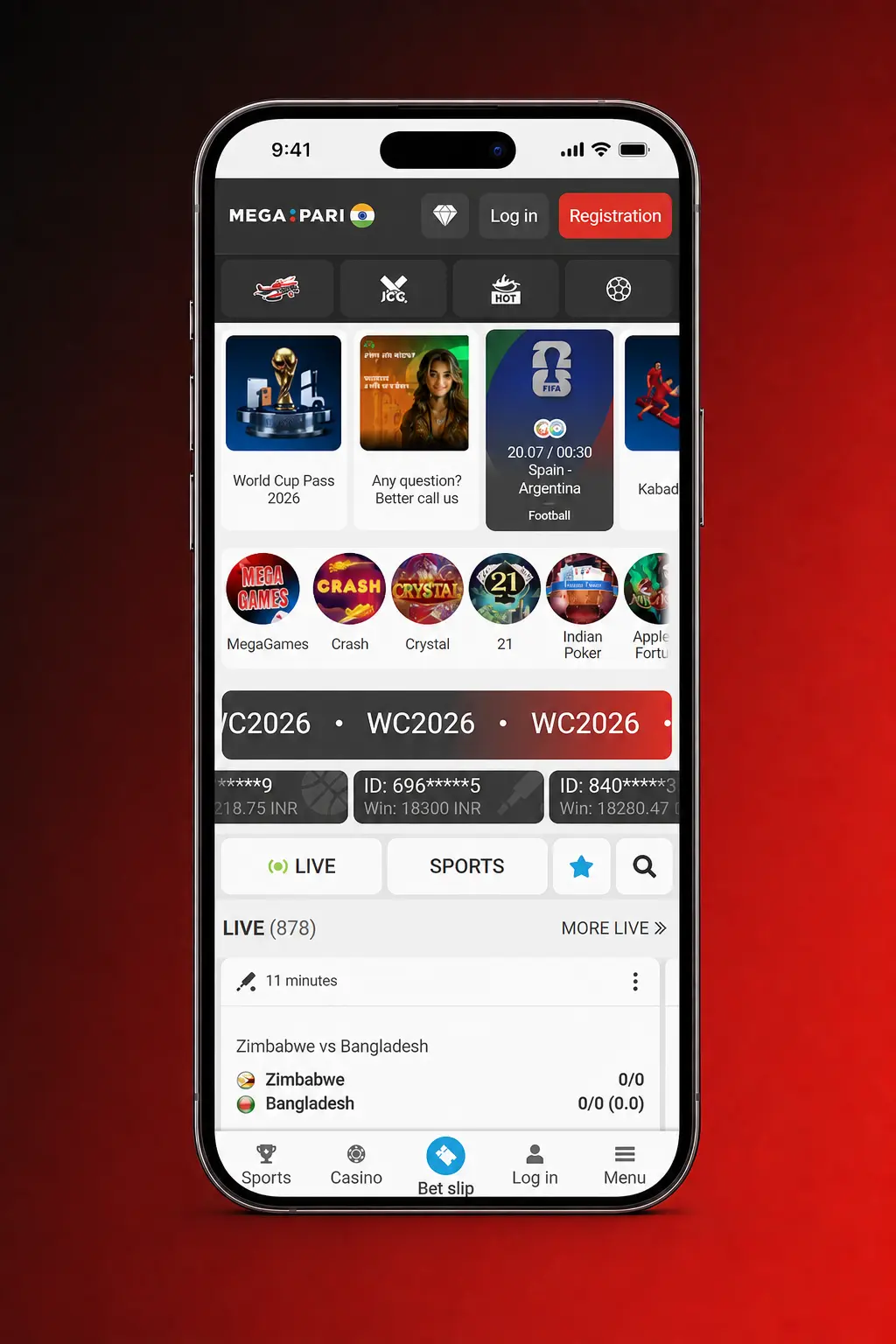 MegaPari iOS app download guide showing 5 steps to install on iPhone or iPad via the App Store