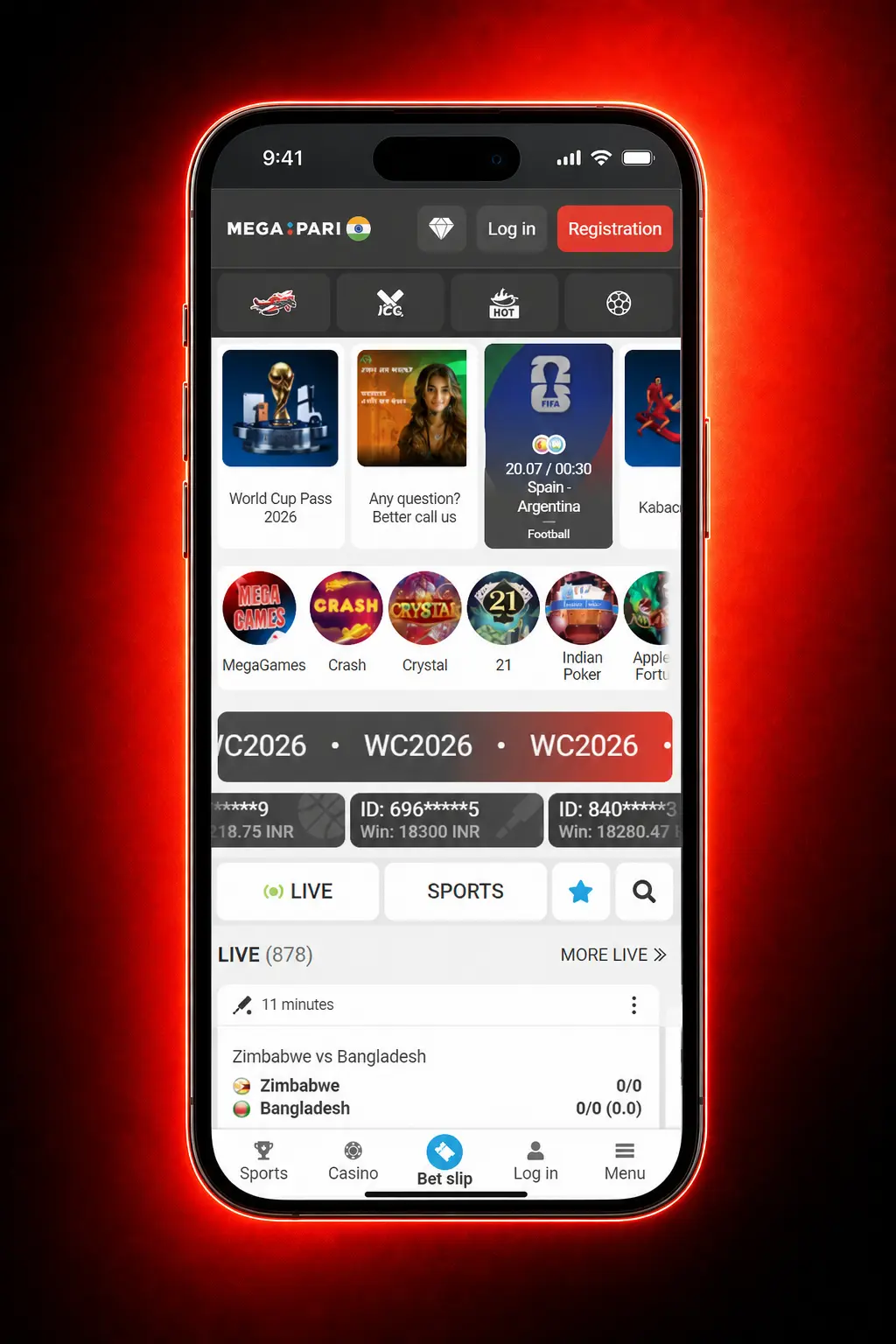 ขั้นตอนรับโบนัส MegaPari ในไทย สมัครสมาชิก ฝากเงิน กรอกโปรโมโค้ด และเลือกโบนัส