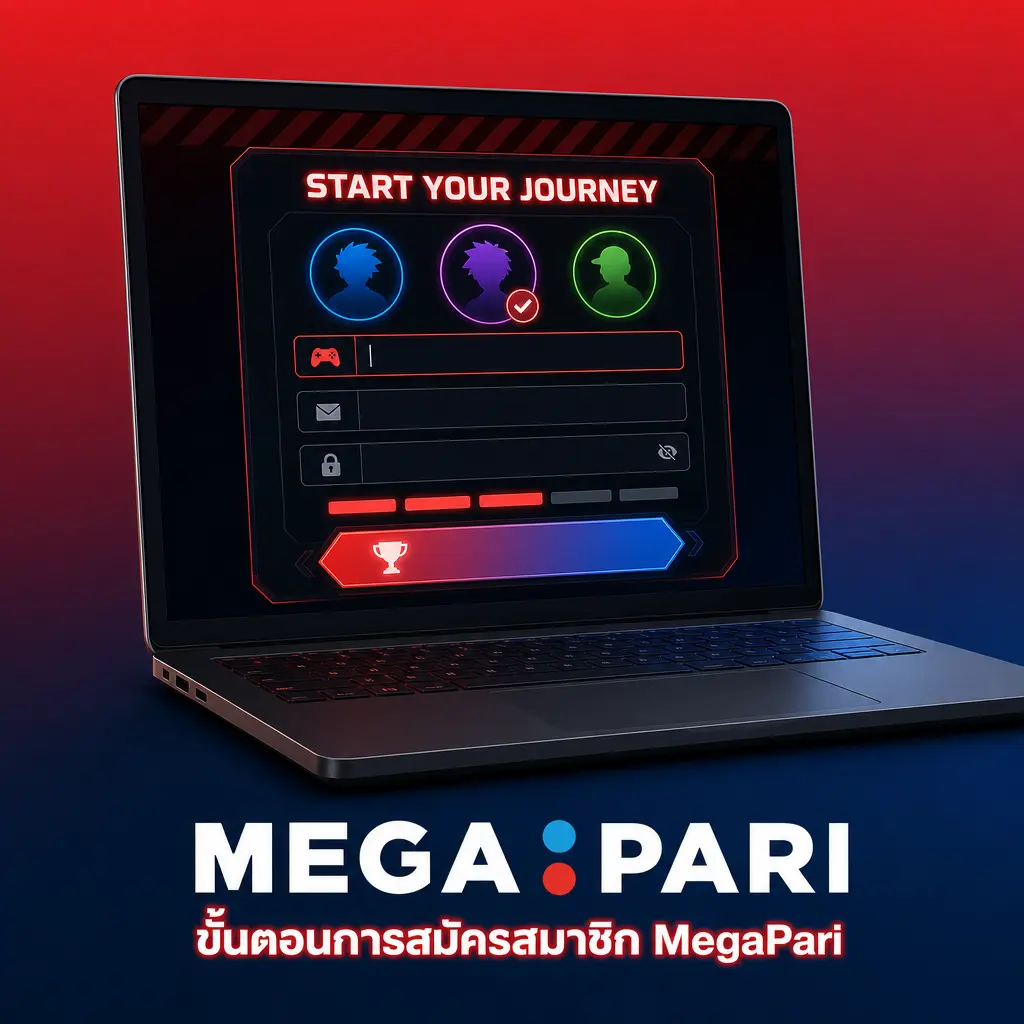 ขั้นตอนสมัครสมาชิก MegaPari รับโบนัสต้อนรับ 60,000 บาท และฟรีสปิน 150 ครั้ง