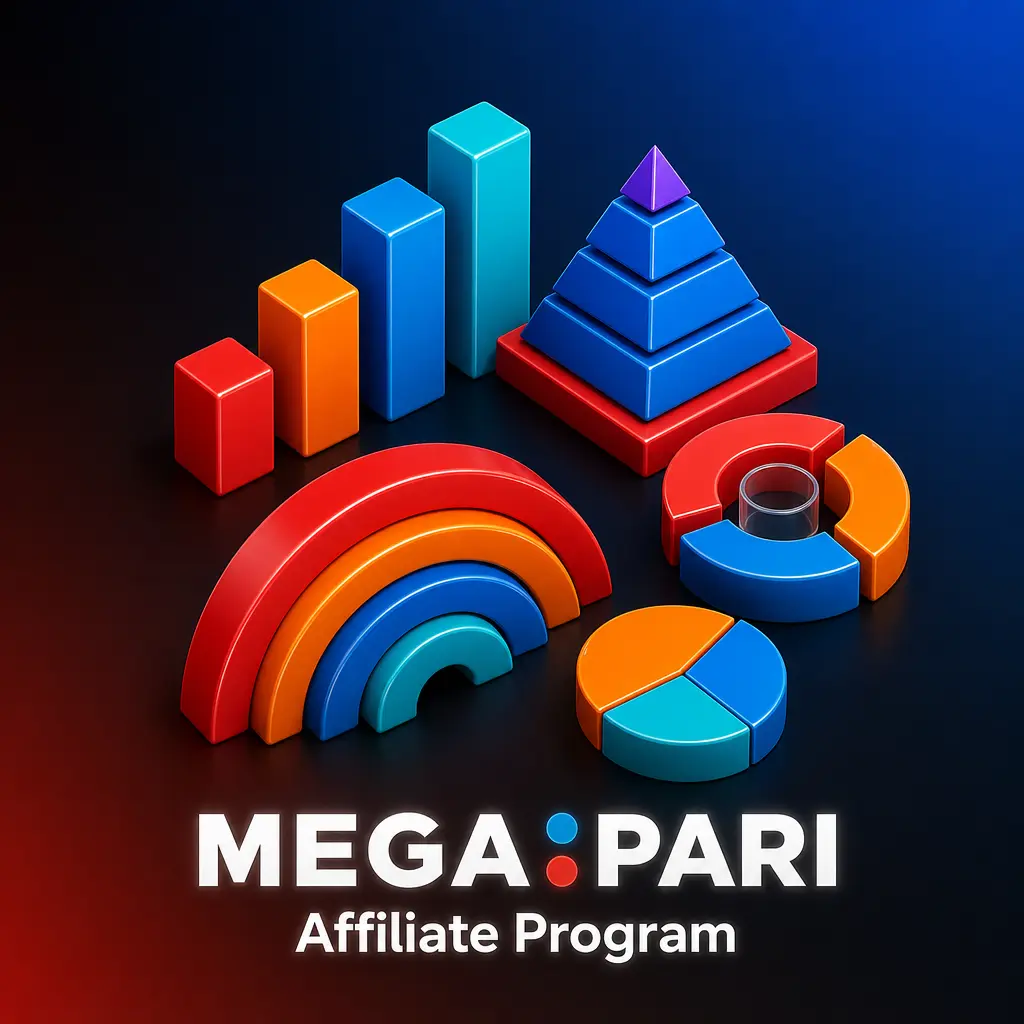 MegaPari affiliate program dashboard showing commission tracking, revenue share rates, and partner performance metrics for Thailand