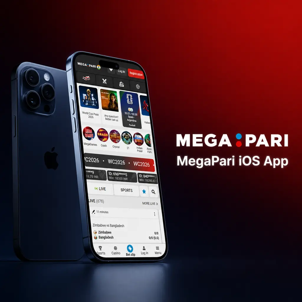 MegaPari iOS app on iPhone and iPad available on the App Store for sports betting and live casino in Thailand