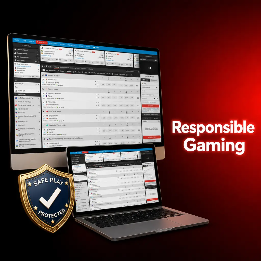 MegaPari responsible gaming tools in Thailand showing deposit limits, self-exclusion, and session controls for safe betting