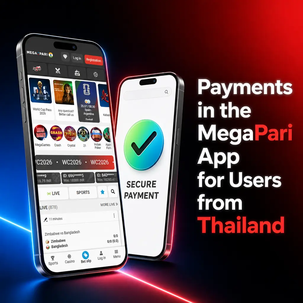 MegaPari app payment options for Thailand users including PromptPay, TrueMoney, crypto, and bank transfer