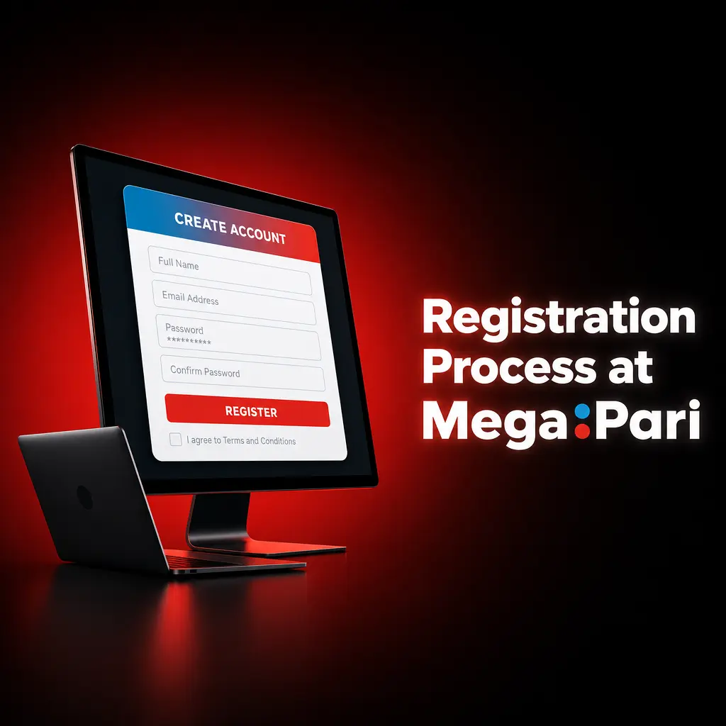 MegaPari registration form showing sign up steps for Thai players to access sportsbook and casino games
